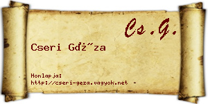 Cseri Géza névjegykártya