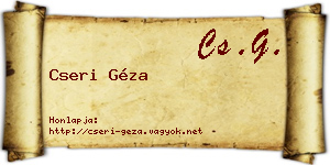 Cseri Géza névjegykártya