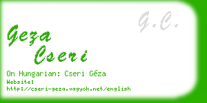 geza cseri business card