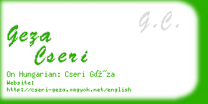 geza cseri business card
